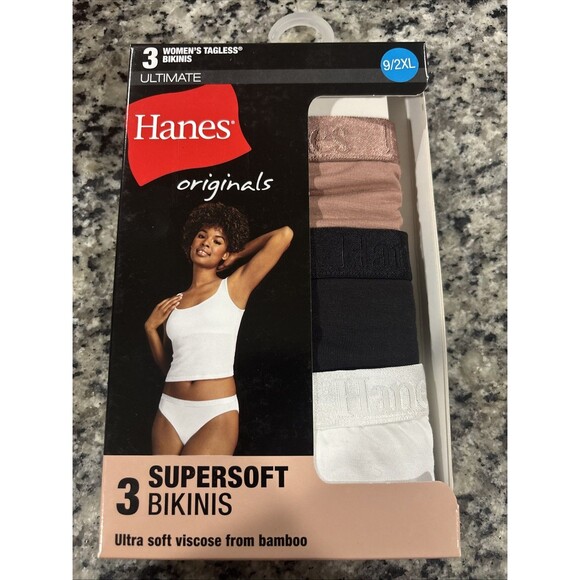 (#132) Hanes Ultimate Originals 3-Pair HIPSTER Panties Stretch Soft size 9/2XL - Picture 1 of 1